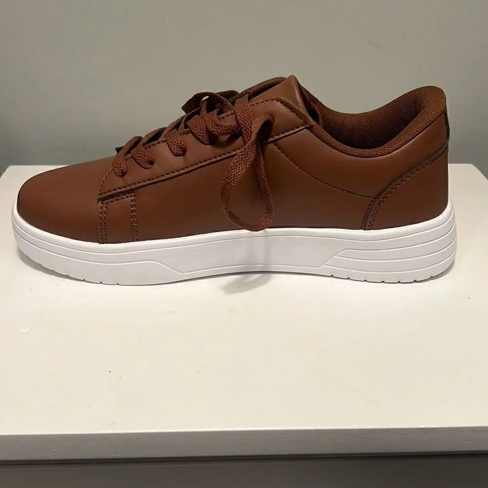 Unbranded Men's Brown Fashion Classic Solid Lace Up Sneaker Shoes Size 39